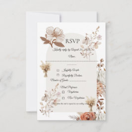 Neutral Rustic Wedding Response Card 出欠カード