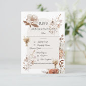 Neutral Rustic Wedding Response Card 出欠カード (スタンド正面)