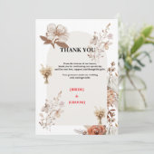 Neutral Rustic Wedding Thank You サンキューカード (スタンド正面)