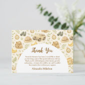 Neutral Safari Animals Wild One First Birthday サンキューカード (スタンド正面)