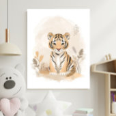 Neutral Safari Boho Tiger Nursery Kids ポスター