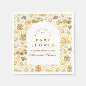 Neutral Safari Jungle Baby Shower スタンダードカクテルナプキン (正面)