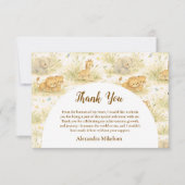 Neutral Safari Wild One Floral First Birthday サンキューカード (正面)