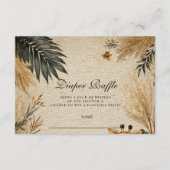 Neutral Safari Woodland Baby Shower Diapper Raffle エンクロージャーカード (正面)