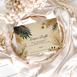 Neutral Safari Woodland Baby Shower Diapper Raffle エンクロージャーカード