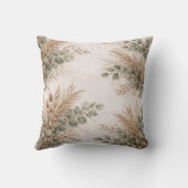 Neutral Sage and Beige Pampas Botanical クッション (裏面)
