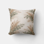 Neutral Sage and Beige Pampas Botanical クッション (正面)