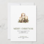 Neutral Sage Christmas Candles Editable Greeting  シーズンカード (正面)