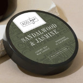 Neutral Sage Green Pattern Logo Soy Candle Jar Lid ラウンドシール