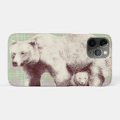  Neutral Sage Plaid Bear Case-Mate iPhoneケース (裏面(横))
