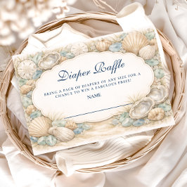 Neutral Seaside Shells Diapper Raffle エンクロージャーカード