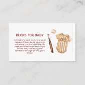 Neutral Slugger Baseball Books for Baby Shower  エンクロージャーカード (正面)