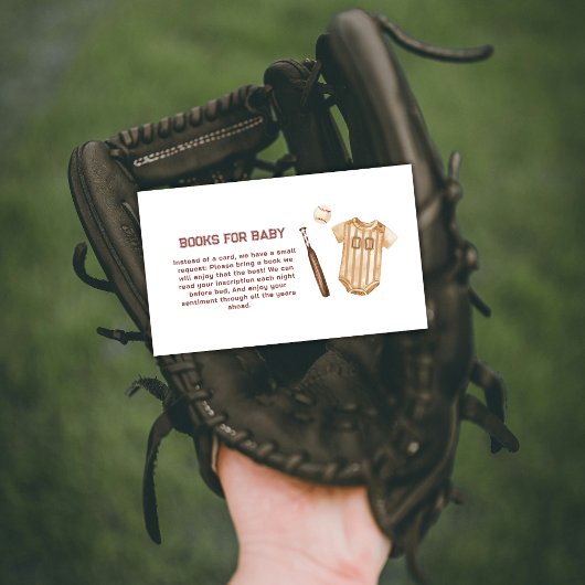 Neutral Slugger Baseball Books for Baby Shower  エンクロージャーカード