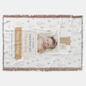 Neutral Soft Baby's 1st Photo Christmas スローブランケット (正面)