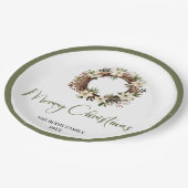 Neutral Soft Christmas Custom Family Party Plates ペーパープレート (アングル)