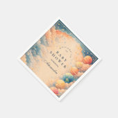 Neutral Space Planets Stars Baby Shower スタンダードカクテルナプキン (角)