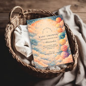 Neutral Space Planets Stars Baby Shower 招待状