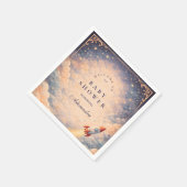 Neutral Space Rocket Stars Baby Shower スタンダードカクテルナプキン (角)