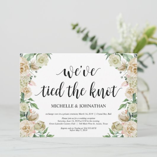 Neutral Spring Elopement Reception invites 招待状 (スタンド正面)