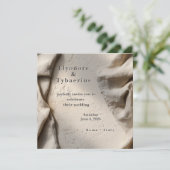 Neutral Stone Square Wedding Invitation カード (スタンド正面)