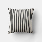 Neutral Stripe Dorm Pillow | Gray & Ivory Preppy  クッション (裏面)