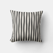 Neutral Stripe Dorm Pillow | Gray & Ivory Preppy  クッション (正面)