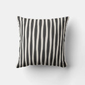 Neutral Stripe Dorm Pillow | Gray & Ivory Preppy  クッション (裏面)