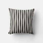 Neutral Stripe Dorm Pillow | Gray & Ivory Preppy  クッション (正面)