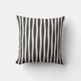Neutral Stripe Dorm Pillow | Gray & Ivory Preppy  クッション