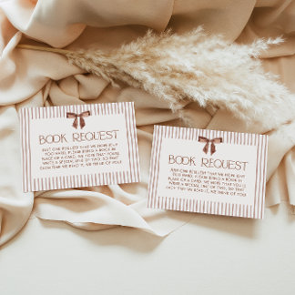 Neutral Striped Bow Books for Baby エンクロージャーカード