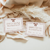 Neutral Striped Bow Diaper Raffle エンクロージャーカード