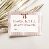 Neutral Striped Bow Diaper Raffle エンクロージャーカード
