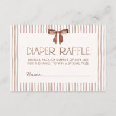 Neutral Striped Bow Diaper Raffle エンクロージャーカード (正面)