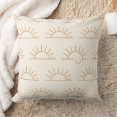 Neutral Sun Pillow | Beige Boho Throw Pillow クッション (ブランケット)