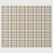 Neutral Tan and Beige Fine Tartan ラッピングペーパー (フラット)