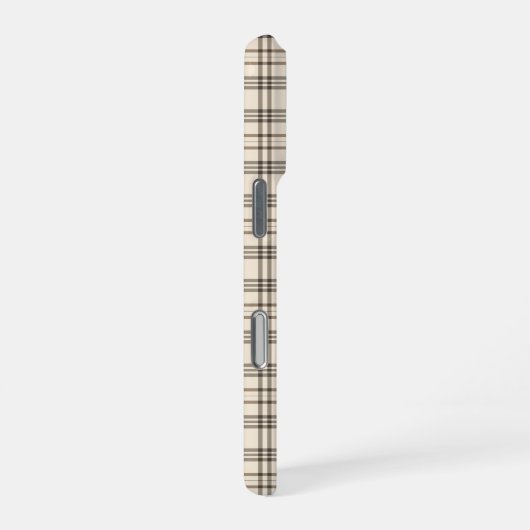  Neutral Tan and Beige Fine Tartan iPhoneケース (右側面)