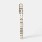 Neutral Tan and Beige Fine Tartan iPhoneケース (左側面)
