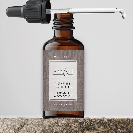 Neutral Tan Bohemian Logo 2OZ Dropper Bottle ラベル