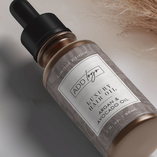 Neutral Tan Bohemian Logo 2OZ Dropper Bottle ラベル