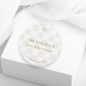 Neutral Tan Checkerboard Boutique Packaging Hang フェイバータグ