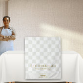Neutral Tan Checkered Business Name Table Runner タペストリー