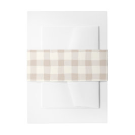 Neutral Tan Gingham  招待状ベリーバンド