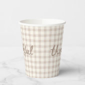 Neutral Tan Gingham  紙コップ (左)