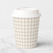 Neutral Tan Gingham  紙コップ (左)