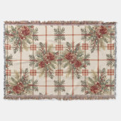 Neutral Tartan Pinecone Pattern スローブランケット (正面)