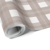 Neutral Taupe Christmas Plaid Pattern ラッピングペーパー (ロールコーナー)