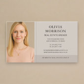 Neutral Taupe Real Estate Broker Photo 名刺