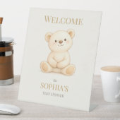 Neutral Teddy Bear Baby Shower 台座サイン (インサイチュ)