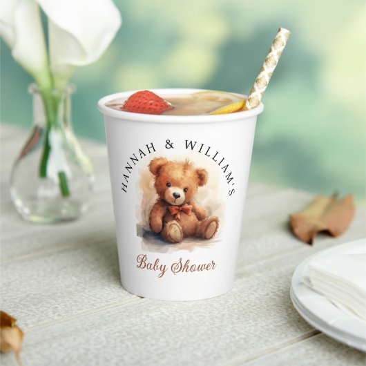 Neutral Teddy Bear Baby Shower 紙コップ (インサイチュ)