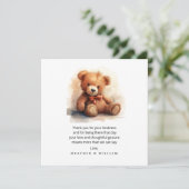 Neutral Teddy Bear Baby Shower Thank You サンキューカード (スタンド正面)